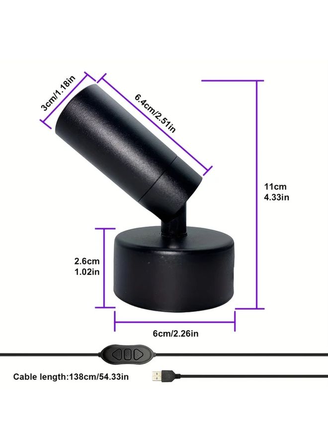 ضوء بقعة RGB أسود قابل للتعديل سطوع زاوية إضاءة زخرفية USB للمنزل الأعمال الفنية - Image 3