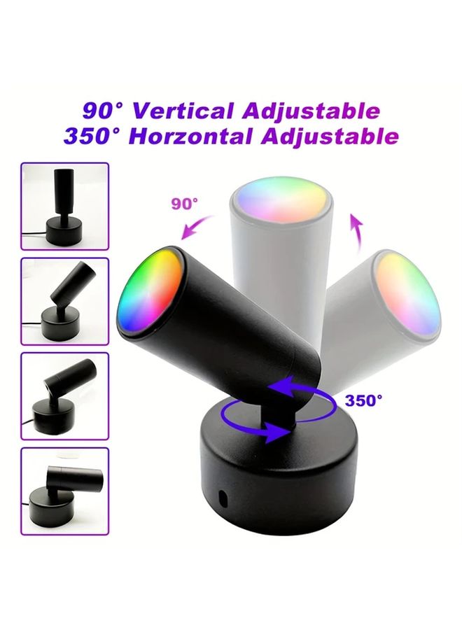 ضوء بقعة RGB أسود قابل للتعديل سطوع زاوية إضاءة زخرفية USB للمنزل الأعمال الفنية - Image 4
