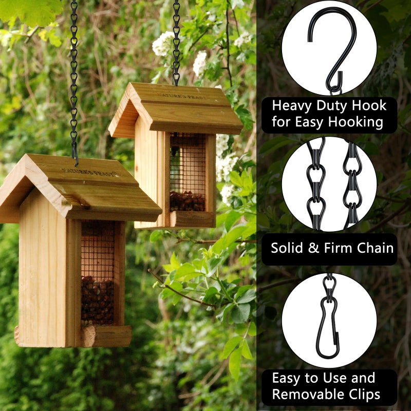 garini 26 Inch Hanging Basket Chain with Hooks, Black Hanging Chain for Hanging Bird Feeders, Billboards, Chalkboards, Basket, Planters, Lanterns, Wind Chimes and Decorative, 4 Pack - Image 3