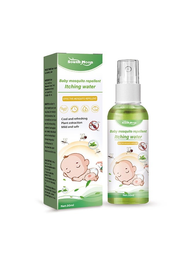 ساوث مون طارد البعوض للأطفالماء حكة ، بارد ومنعش استخراج النباترذاذ طارد البعوض معتدل وآمن 30 مل - Image 1
