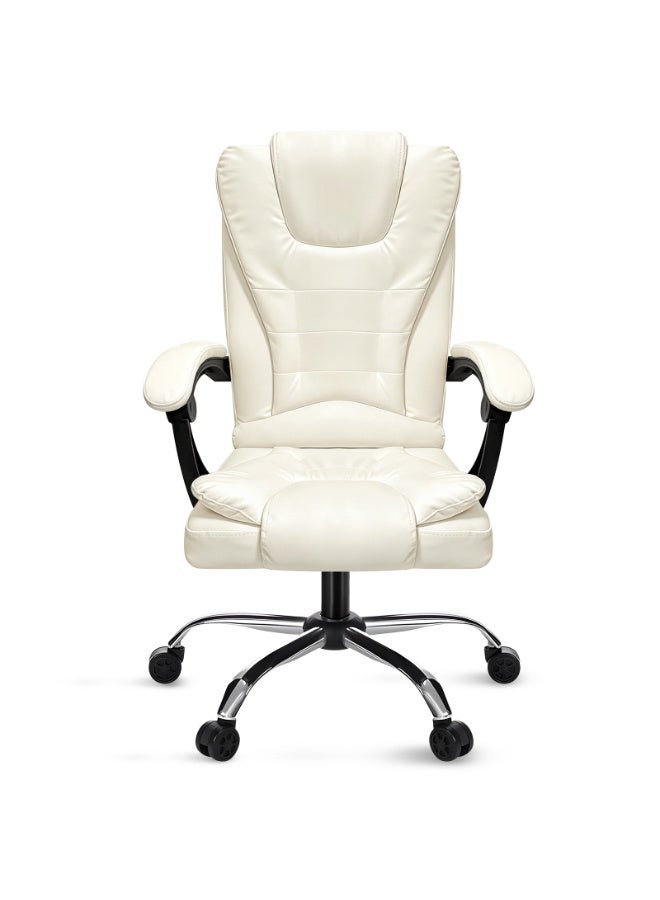 rayze Executive Ergonomic Cloud Office Chair Cat-Scratch-Resistant Leather Reclining Desk Computer Swivel Silent Wheel Adjustable Height High-Back Big Gaming Chair with Two Points Massage - Image 1