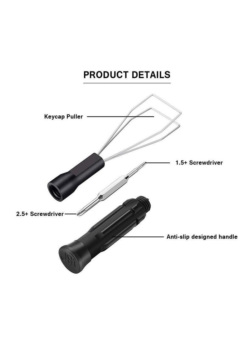 سيوسي 5 قطع من SYOSI Keycap Puller Keycap Remover مع فرش 3 في 1 أداة إزالة Keycap متعددة الوظائف مع مفك براغي برأس متقاطع 1.5 أو 2.5 للوحة المفاتيح  - Image 2