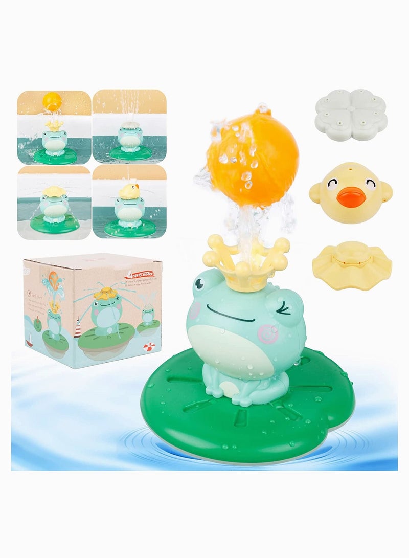 واي آند دي Baby Bath Toy, Induction Shower Toys Floating Bathtub Toy Water Spray Swimming Pool with 4 Mode, Frog Funny and Sprinkler Bathroom - Image 2