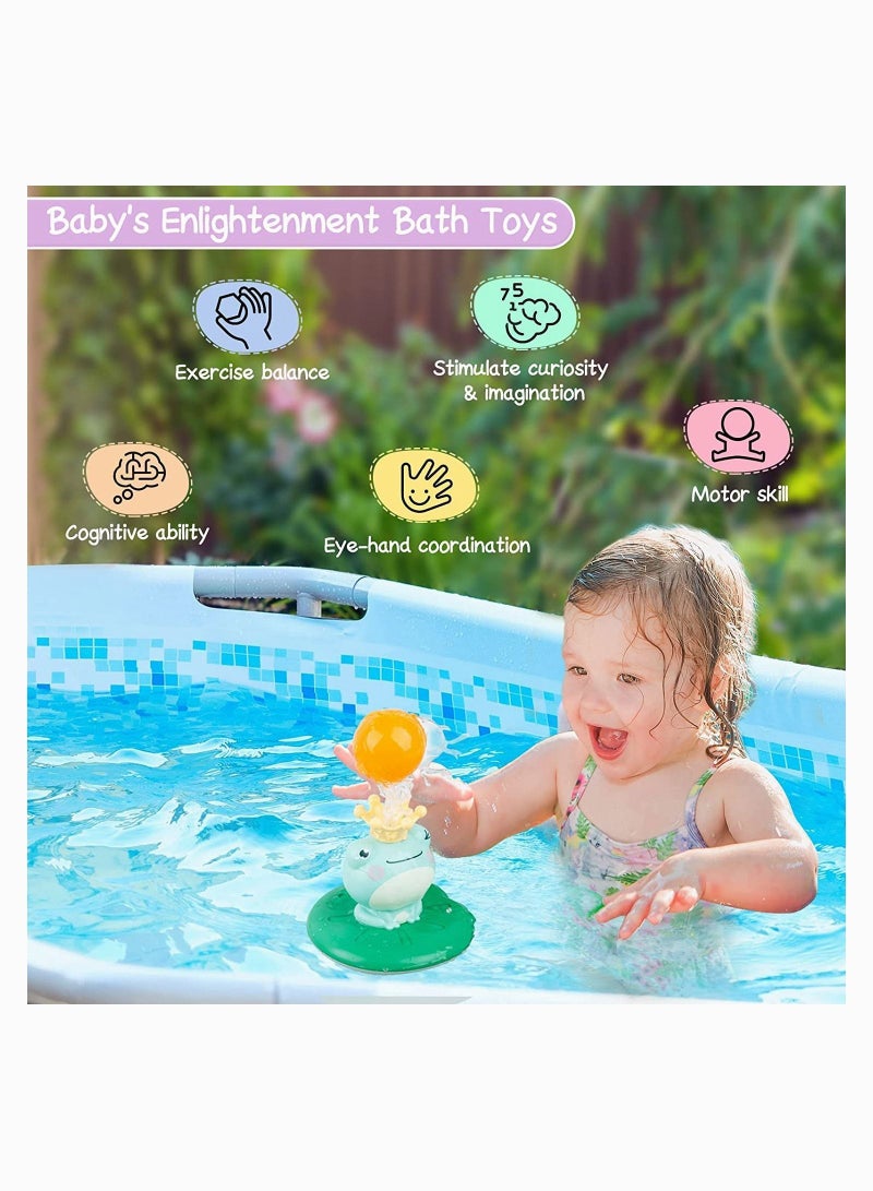 واي آند دي Baby Bath Toy, Induction Shower Toys Floating Bathtub Toy Water Spray Swimming Pool with 4 Mode, Frog Funny and Sprinkler Bathroom - Image 4