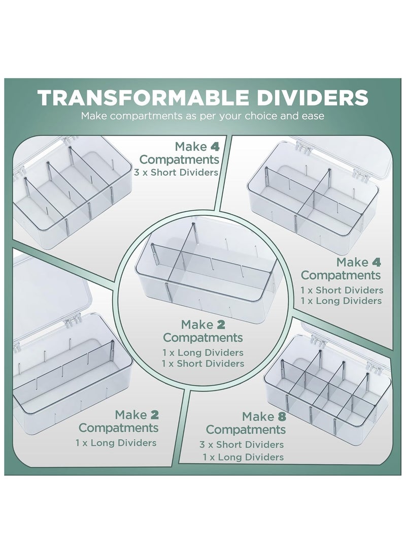 GuRiver Tea Bag Organizer - Stackable Tea Bag Storage Organizer with Lid - Tea bag holder For Kitchen Organizers and Storage, Multi-Functional Kitchen Organizer, Home organizer (Clear) - Image 3