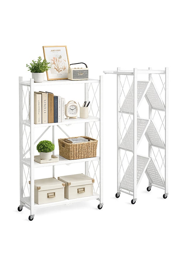 Toshionics 4-Tire Foldable Multi-Purpose Storage Rack White 72x38x126cm - Image 1
