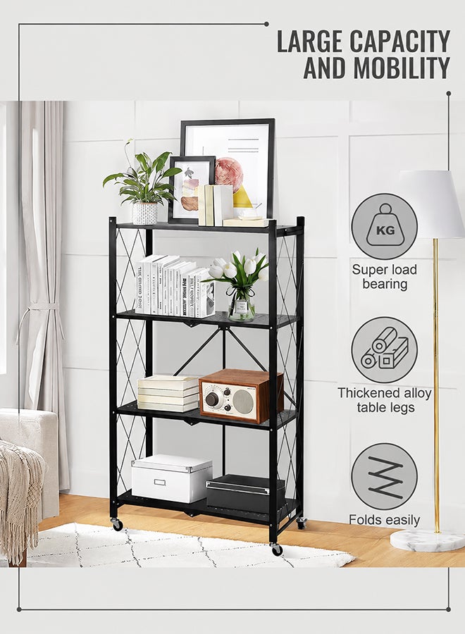Toshionics 4-Tire Foldable Multi-Purpose Storage Rack White 72x38x126cm - Image 4