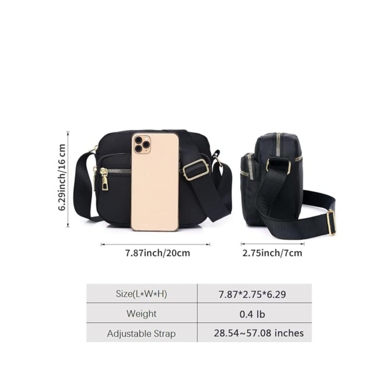 SOLARAE Women Nylon Crossbody Bag Waterproof Multi Pockets Shoulder Handbags Small Lightweight Travel Purse Adjustable Strap - Image 3