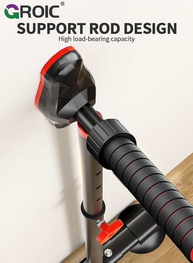 GROIC "Pull Up Bar, No-Drill Pull Up Bar with Gymnastic Rings, 96-135cm Adjustable Floor-to-Ceiling Chin Up Bar, Heavy-Duty Indoor Home Gym Equipment for Kids & Adults, Home Fitness Equipment, Chin Up Bar " - Image 5