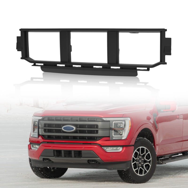 شبكة مصد أمامي KEWISAUTO لسيارة فورد F150 2021-2023 غطاء مصد سفلي مركزي أسود