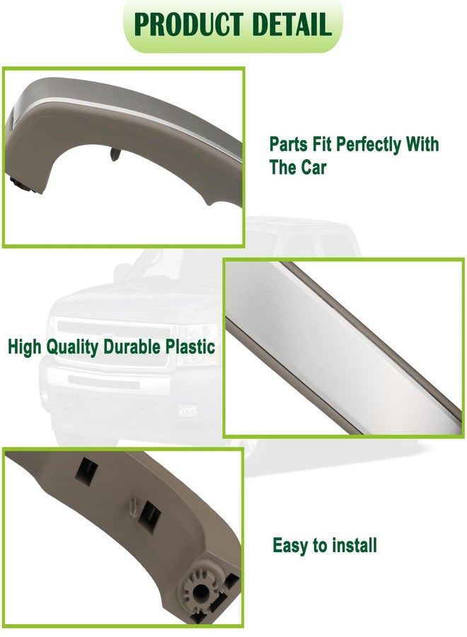 omoZone Interior Door Pull Handle Armrest Inside Grab Handle Front Left Driver Side Cashmere Compatible with 2010-2014 Chevrolet Chevy Silverado GMC Sierra Replaces 22842356 - Image 5