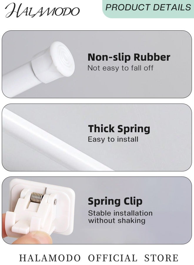 HALAMODO Tension Curtain Rod 24 to 43 Inch Adjustable Extendable Spring Loaded Rods No Drilling Spring Tension Rods for Windows Cabinet Blinds Closet Bedroom Kitchen Bathroom Door - Image 2