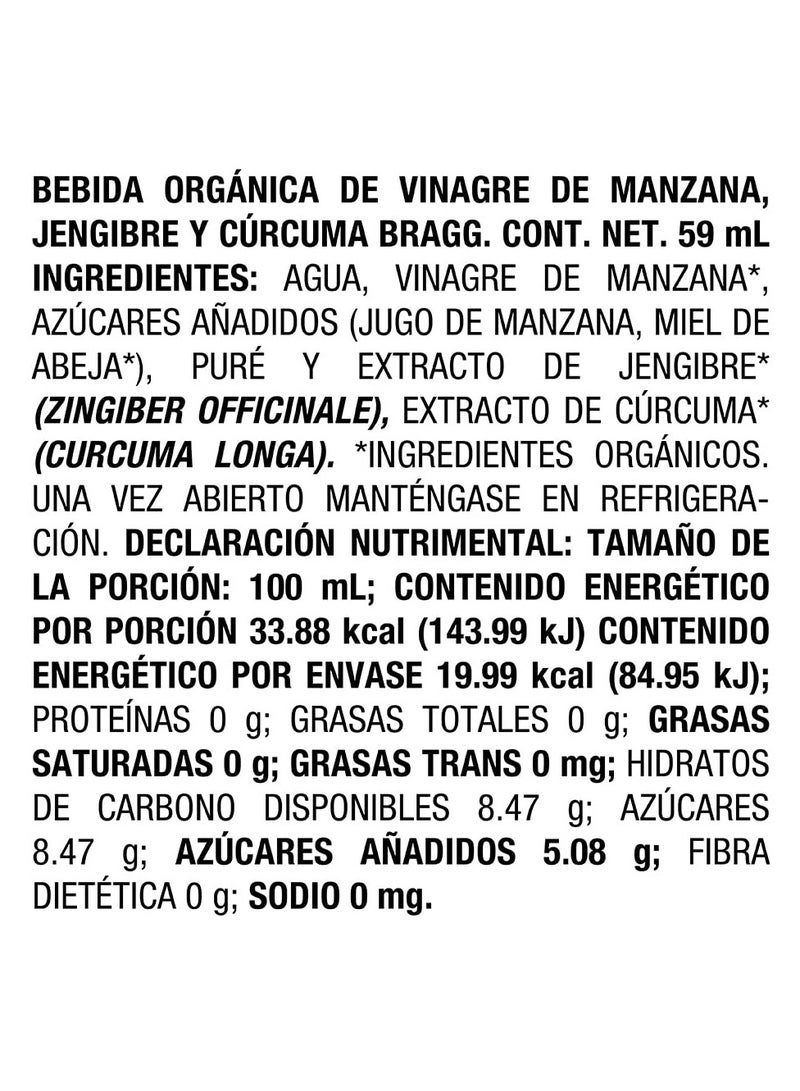 Bragg Organic Apple Cider Vinegar Prebiotic Shot Honey 59 ML - Image 5