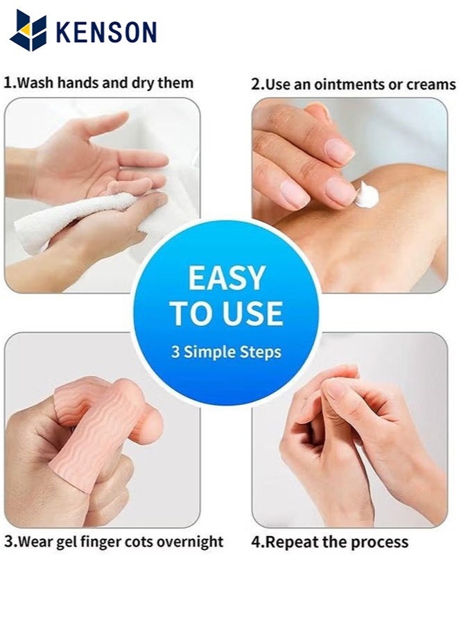 KENSON 10 PCS Finger Cots - Finger Protectors Gel Finger Gloves Covers Fingertip Sleeves Guards for Cracked Skin, Trigger Finger and More, Large Size - Image 4