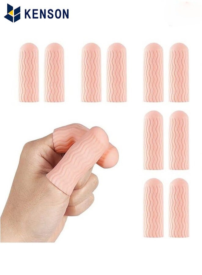 KENSON 10 PCS Finger Cots - Finger Protectors Gel Finger Gloves Covers Fingertip Sleeves Guards for Cracked Skin, Trigger Finger and More, Large Size - Image 1