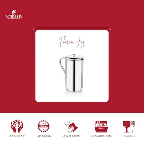 Embassy Stainless Steel Floron Water Jug/Pitcher - 1.2 Ltrs (Size 5) - Image 2