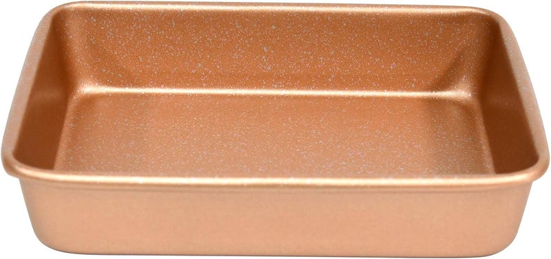casaWare casaWare 8 x 6 x 175Inch Toaster Oven Ultimate Series Commercial Weight Ceramic NonStick Coating Pan Rose Gold Granite  - Image 3