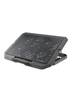 ماركة غير محددة مروحة تبريد لابتوب C4000 - 17 بوصة - 4 مراوح LED مع منفذي USB - تصميم نحيف - مريحة وعملية-اسود  - Image 2