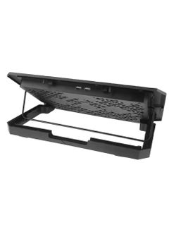 ماركة غير محددة مروحة تبريد لابتوب C4000 - 17 بوصة - 4 مراوح LED مع منفذي USB - تصميم نحيف - مريحة وعملية-اسود  - Image 5
