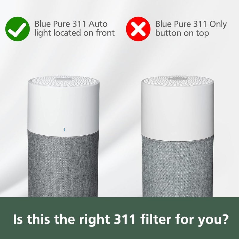 isinlive Blue Pure 311 Replacement Fil-ter Compatible with Blueair Blue Pure 311 Air Puri-fier Genuine, 2 in 1 Fil-tration Systems, Particle and Activated Carbon, 2 Pack(Not Fit for 311 auto) - Image 2