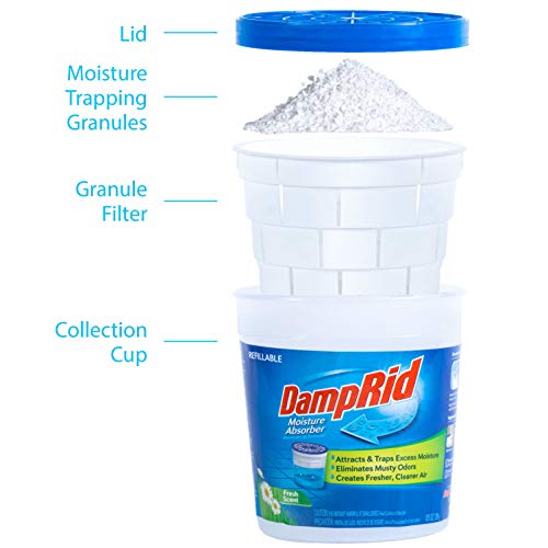DampRid Fresh Scent Refillable Moisture Absorber - 10.5oz cup – Traps Moisture for Fresher, Cleaner Air - Image 4