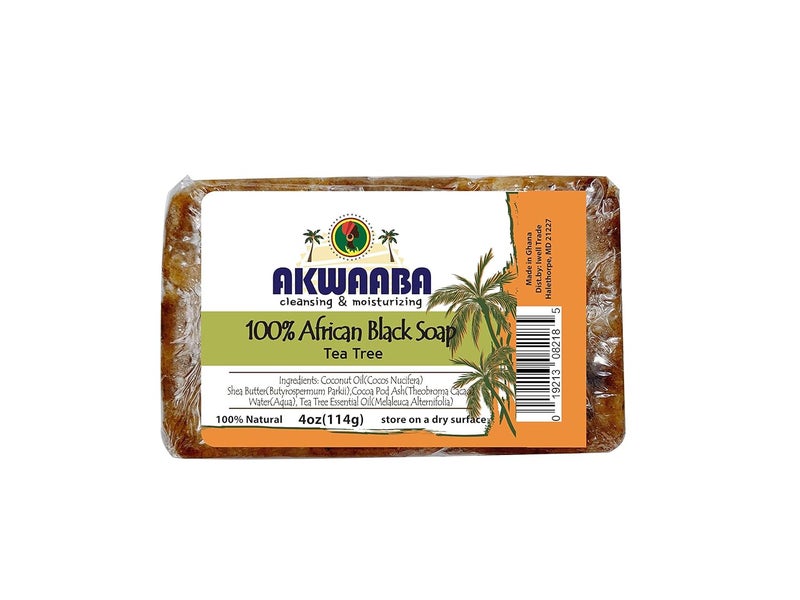 AKWAABA African Black Soap 4oz Tea Tree