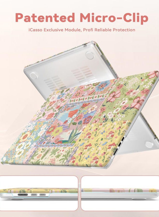 iCasso Compatible with MacBook Air 15 inch Case 2025 2024 2023 Release M4 A3241 M3 A3114 M2 A2941, Slim Anti-Scratch Protective Plastic Hard Shell Case+Keyboard Cover for Mac Air 15,Pink Floral - Image 5