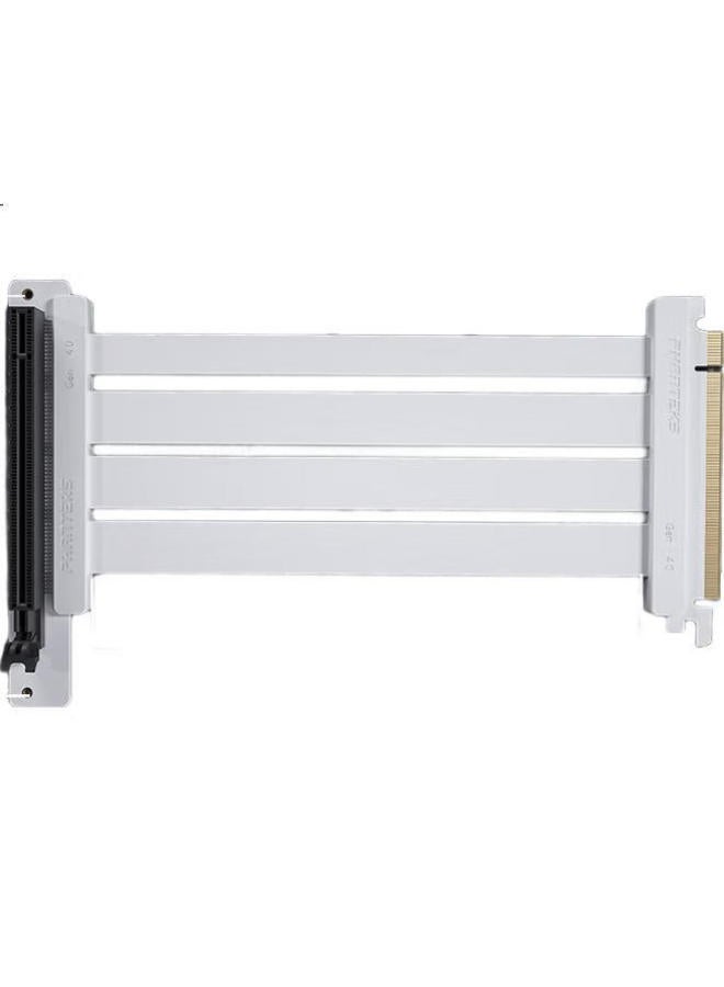 Phanteks كابل تمديد عمودي لبطاقة الرسوميات Phanteks Fl22 البيضاء PCI-E5.0/4.0، قابل للانحناء بطبقتين غير ضار، مضاد للتداخل الكهرومغناطيسي، 220 مم، فتحة عالية القوة، 5080 - Image 1