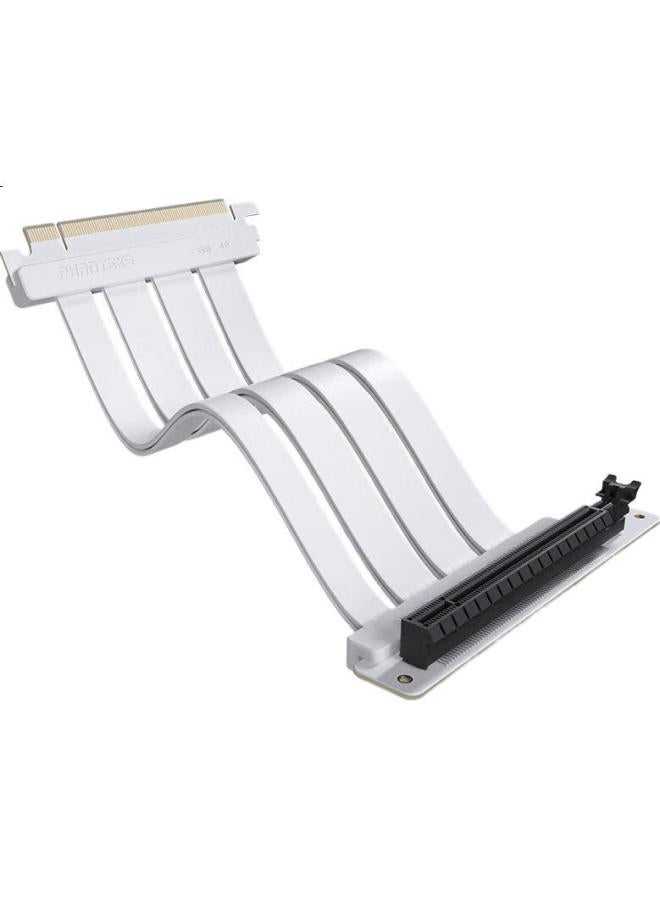 Phanteks كابل تمديد عمودي لبطاقة الرسوميات Phanteks Fl22 البيضاء PCI-E5.0/4.0، قابل للانحناء بطبقتين غير ضار، مضاد للتداخل الكهرومغناطيسي، 220 مم، فتحة عالية القوة، 5080 - Image 2