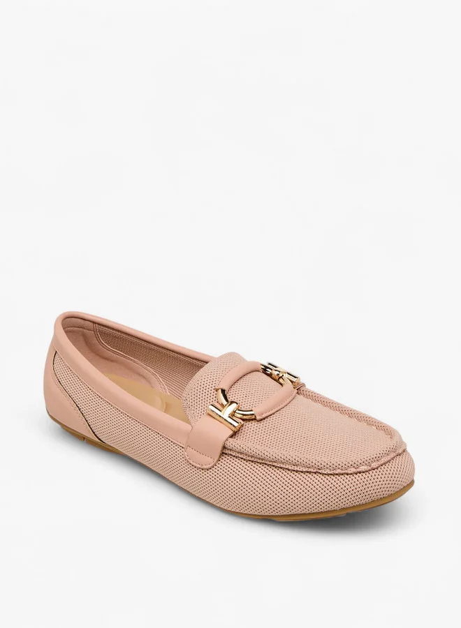 Le Confort Women Textured Slip-On Comfort Loafers with Metal Trim