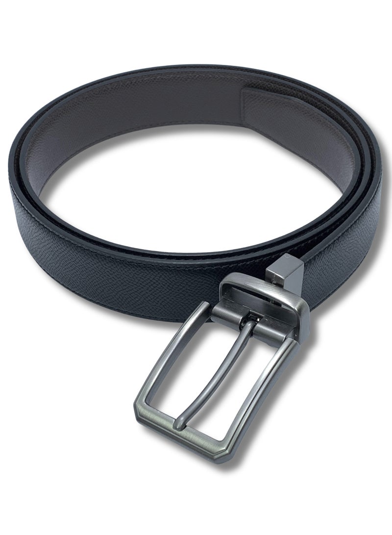 FOCUS Focus Faux Leather Reversible Belt for Men Stylish Formal Belt with Adjustable Buckle – Black & Brown Men's Belt for Formal Wear, Trouser Belt, Gifts for Men  - Image 4