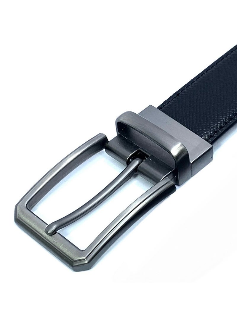 FOCUS Focus Faux Leather Reversible Belt for Men Stylish Formal Belt with Adjustable Buckle – Black & Brown Men's Belt for Formal Wear, Trouser Belt, Gifts for Men  - Image 3