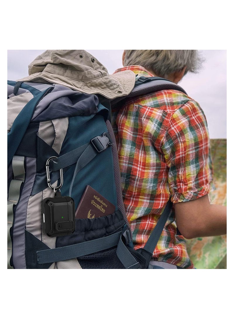 ELTRAZONE Airpods 3 Case with Lock and Keychain,Full-Body Rugged Military Grade Protective Cover for ipod 3rd Gen(2021),Shock Absorption Corner Design,Durable Armor Case,Black - Image 5