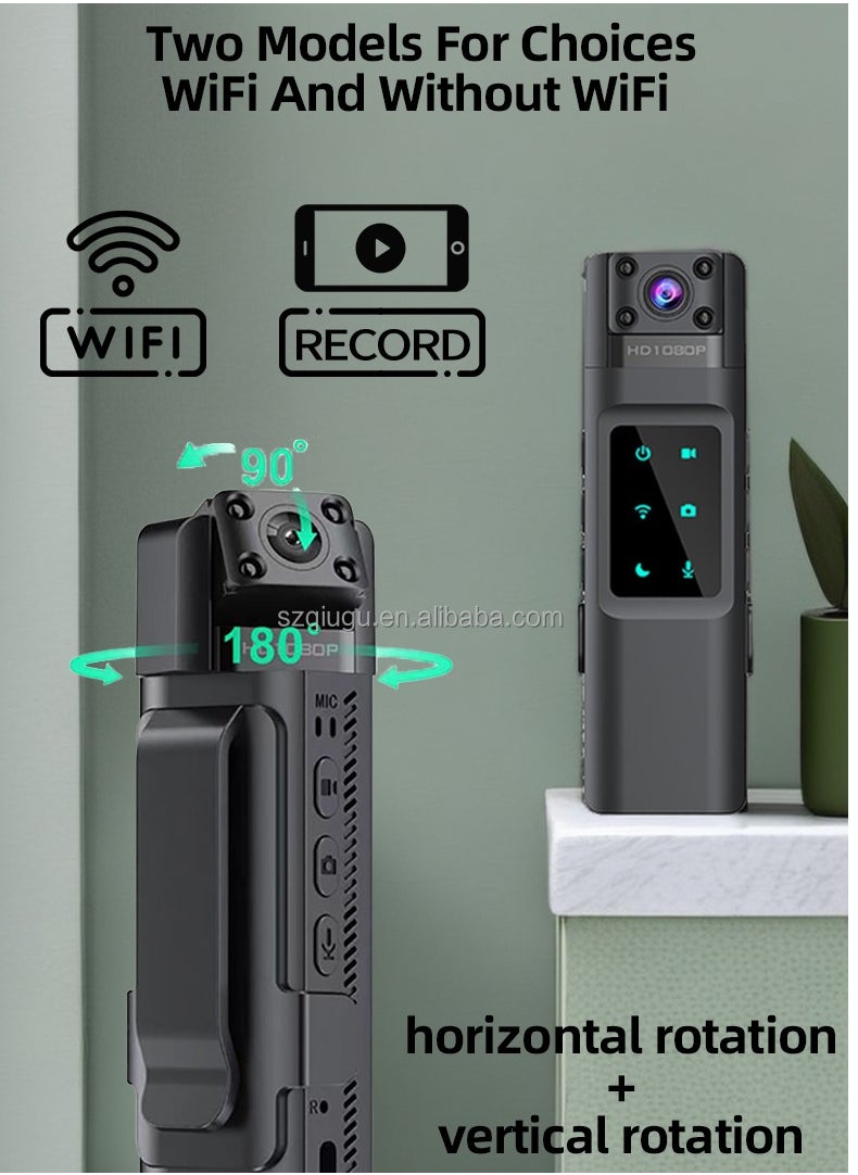 GULFLINK - FULL HD Camera 1080P Body Camera Infrared Night Vision Full HD Mini Camera 130 Wide Angle Lens 180 Adjustable for Law Enforcement Security - Image 1