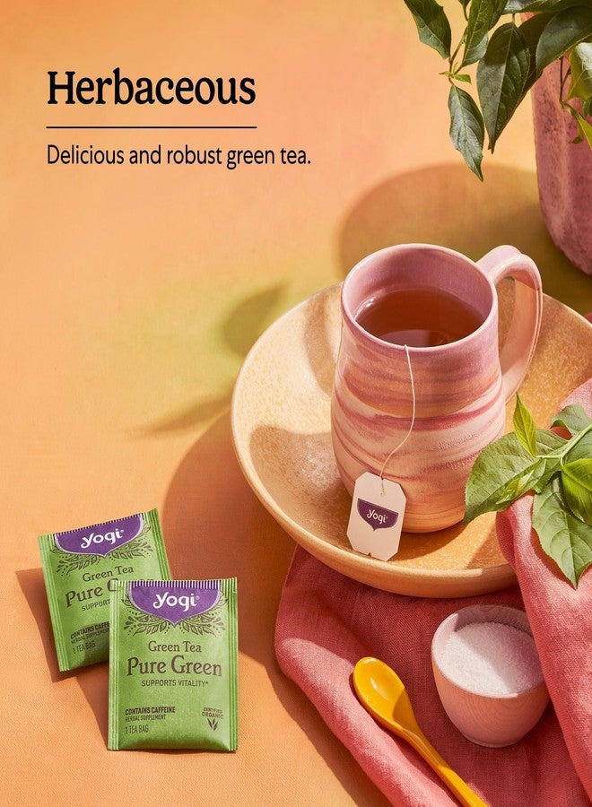 Yogi Tea Pure Green Tea - 16 Bags per Pack (4 Packs) - Organic - Supports Overall Health & Provides Antioxidants - Image 4
