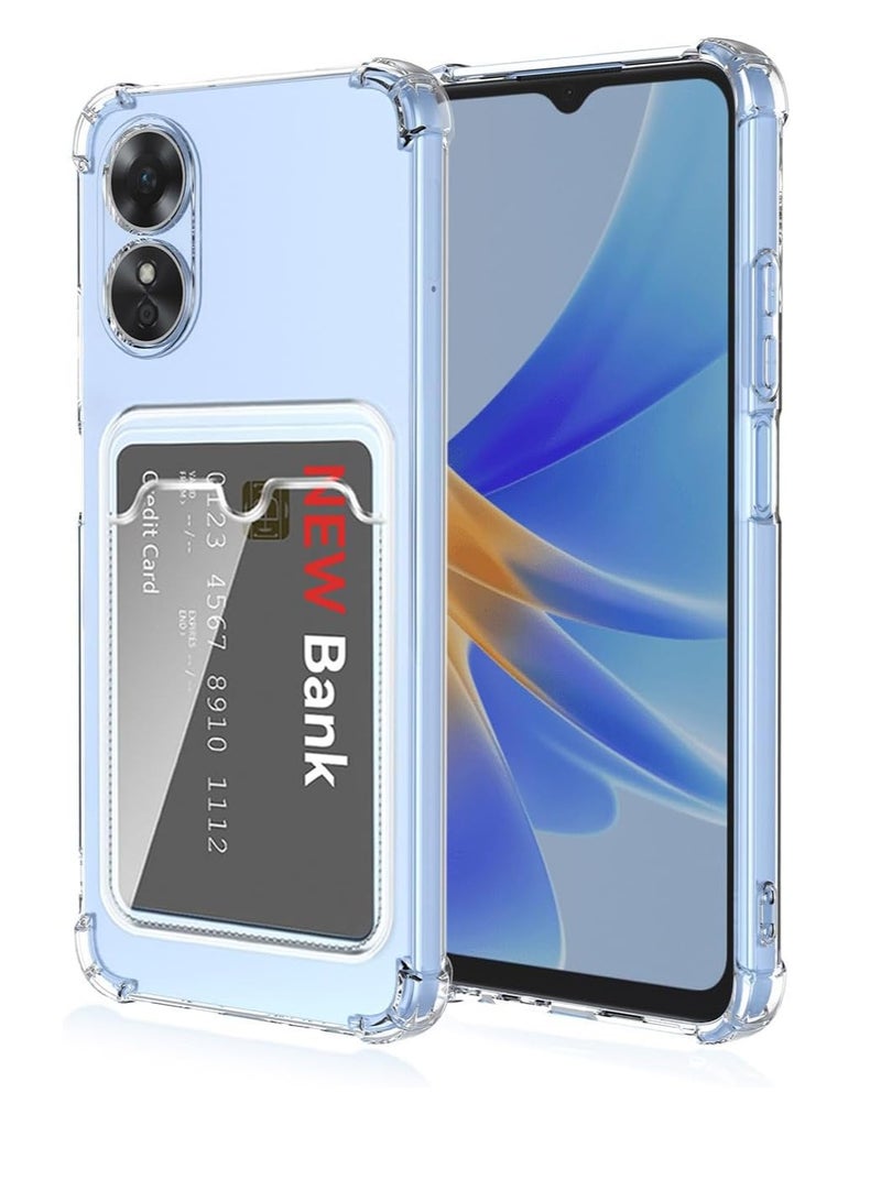 Oppo A58 4G Case Cover for Oppo A58 4G / Oppo A58 4G Premium Protection Soft Slim Shockproof Wallet Case with Card Holder and Camera Protection Clear (Oppo A58 4G)  - Image 1