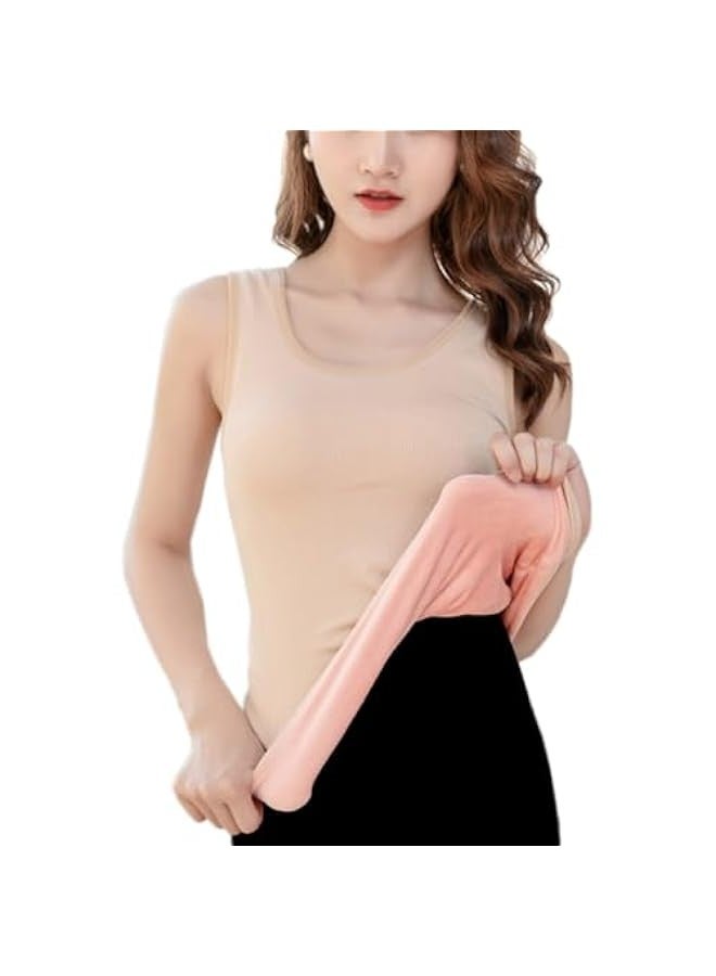 Womens Cotton Thermal Fleece Lined Underwear Tops Cami Tank Top Warm Base Layer Vest - Image 2