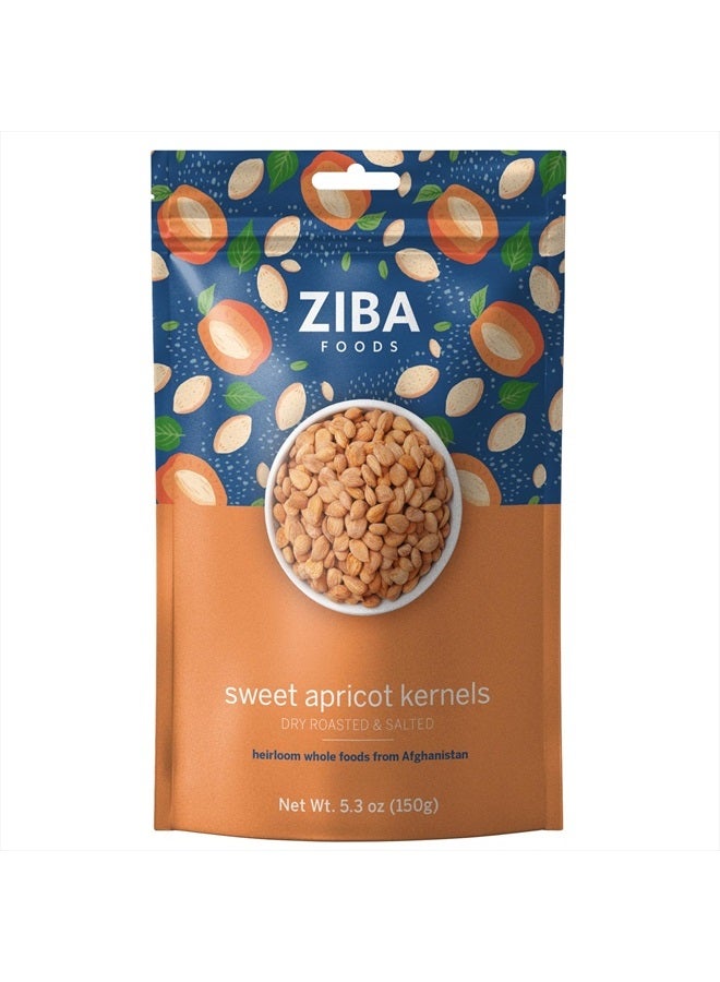 Ziba Foods Sweet Apricot Kernels | 5.3 oz | Non-GMO & Vegan Dried Apricot Seeds Whole 30 Friendly & Keto, Paleo, Dry Roasted Superseed | Wild Grown Apricot Kernel High In Protein and Omega 3s - Image 1
