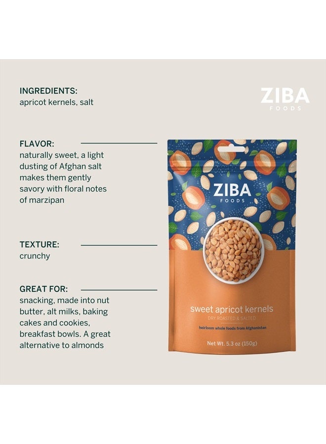 Ziba Foods Sweet Apricot Kernels | 5.3 oz | Non-GMO & Vegan Dried Apricot Seeds Whole 30 Friendly & Keto, Paleo, Dry Roasted Superseed | Wild Grown Apricot Kernel High In Protein and Omega 3s - Image 4