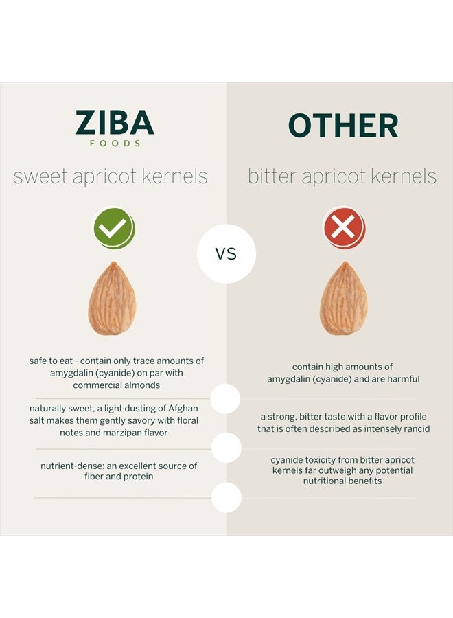 Ziba Foods Sweet Apricot Kernels | 5.3 oz | Non-GMO & Vegan Dried Apricot Seeds Whole 30 Friendly & Keto, Paleo, Dry Roasted Superseed | Wild Grown Apricot Kernel High In Protein and Omega 3s - Image 2