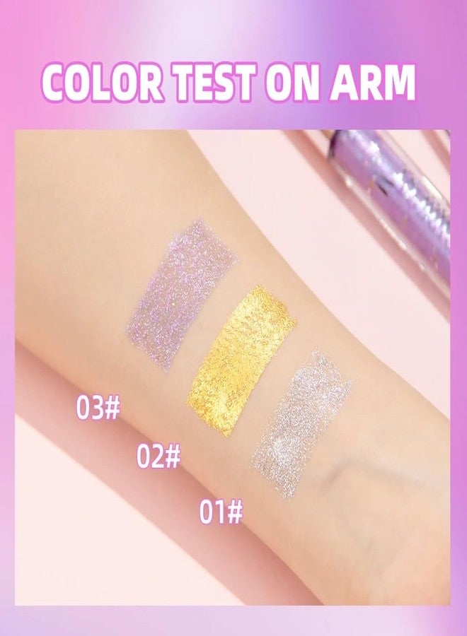 Grospe Colored Mascara for Eyelashes, 3 Colors Glitter Mascara, Colorful Mascara Waterproof Long Lasting Sparkle Diamond Mascara, Lengthening Curling Volume Mascara Makeup Party Stage Use - Image 5