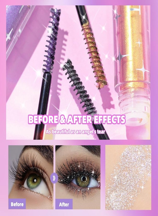 Grospe Colored Mascara for Eyelashes, 3 Colors Glitter Mascara, Colorful Mascara Waterproof Long Lasting Sparkle Diamond Mascara, Lengthening Curling Volume Mascara Makeup Party Stage Use - Image 3