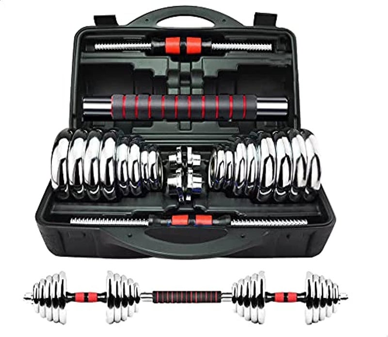 York Adjustable Chrome Dumbbell and Connecting Rod Set for Weightlifting Workouts -30K