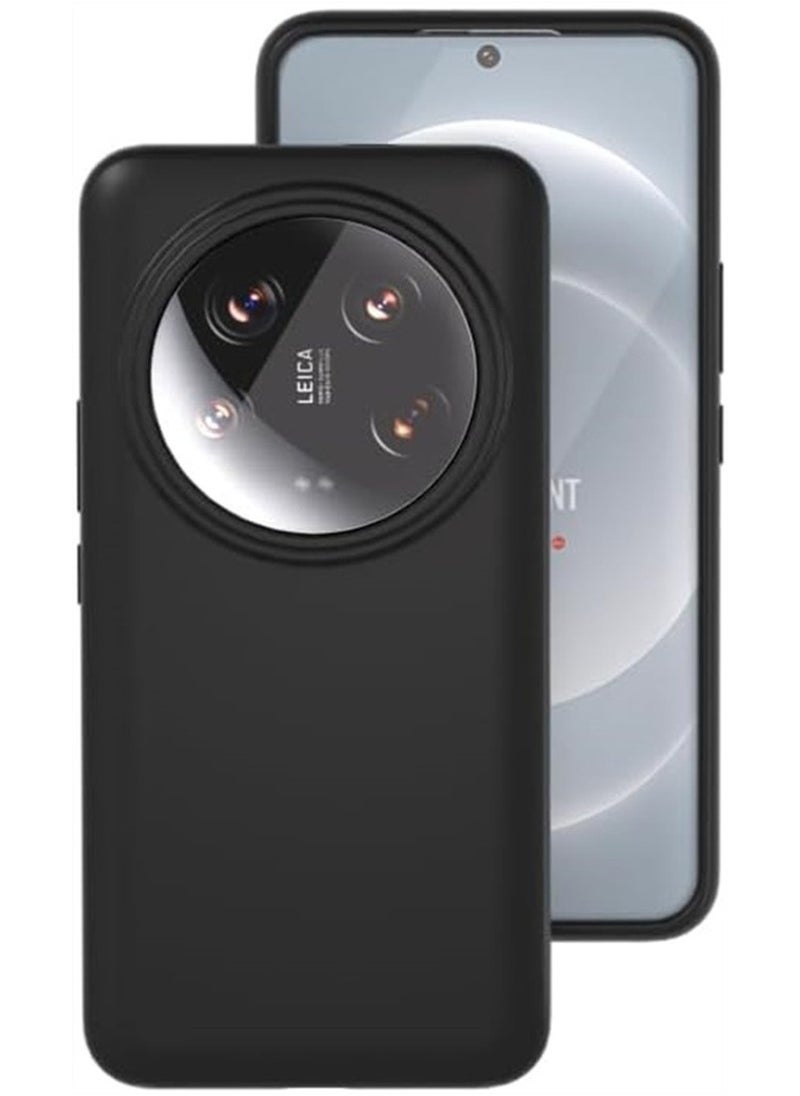 VKL حافظة متوافقة مع هاتف Xiaomi 14 Ultra 5G، حافظة مطاطية من جل السيليكون السائل مع بطانة ناعمة من الألياف الدقيقة وغطاء نحيف مقاوم للصدمات ومضاد للسقوط لهاتف Mi 14 Ultra (أسود) 