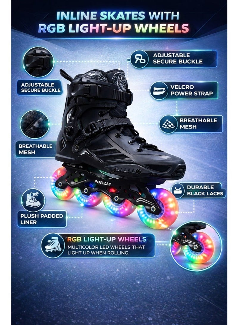 ROSELLE Inline Skates Shoes with LED Wheels for Unisex - Image 2