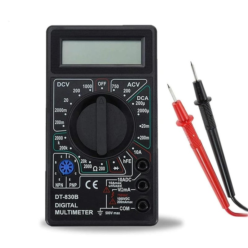 DT 830B مقياس متعدد رقمي أصفر مقياس فولتميتر تيار متردد وتيار مستمر أميتر اختبار أوم متر محمول - Image 5