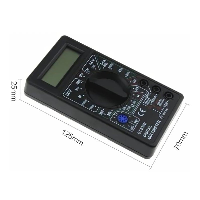 DT 830B مقياس متعدد رقمي أصفر مقياس فولتميتر تيار متردد وتيار مستمر أميتر اختبار أوم متر محمول - Image 3