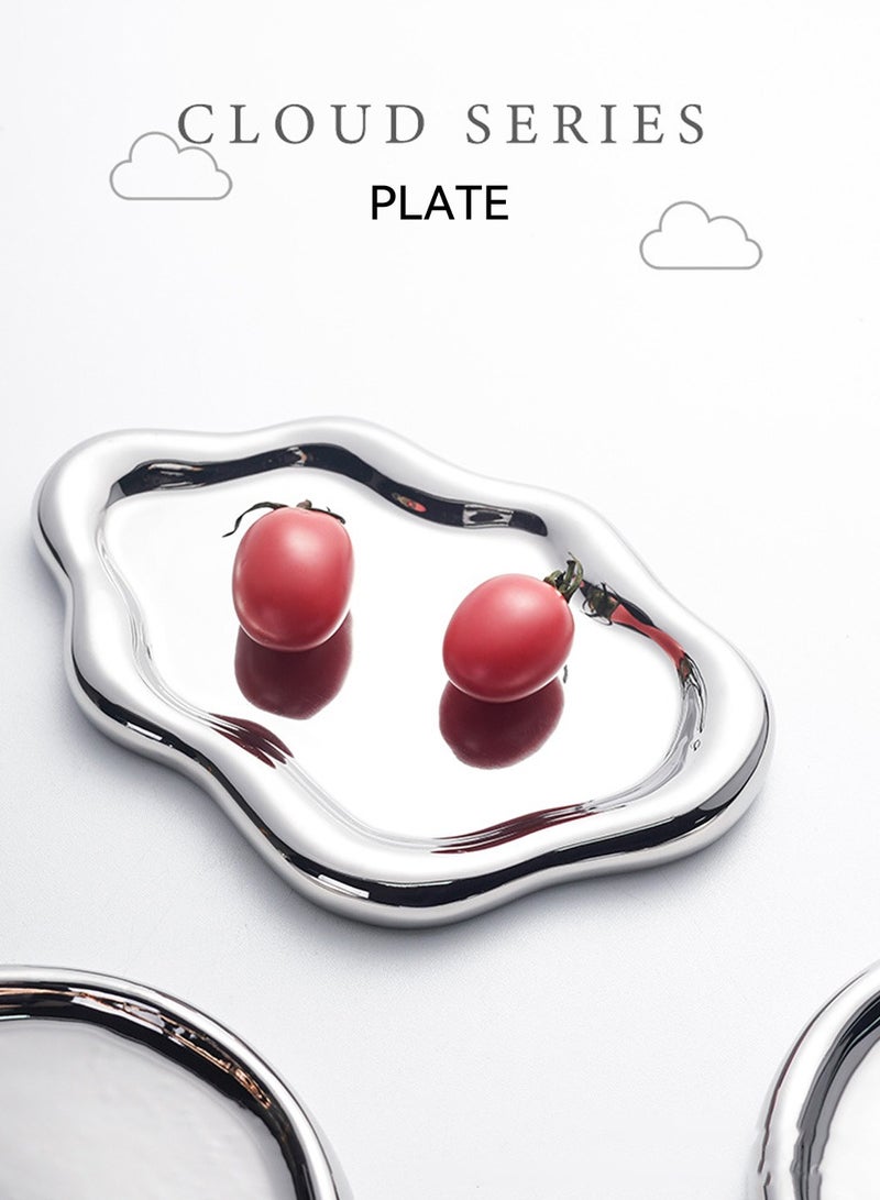 LEOKOR Jewelry Dish Trinket Tray for Women, Ring Dish Holder, Unique Cloud Shape Ceramic Plate  - Image 3