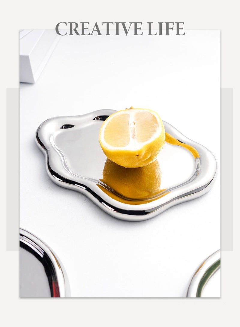 LEOKOR Jewelry Dish Trinket Tray for Women, Ring Dish Holder, Unique Cloud Shape Ceramic Plate  - Image 2