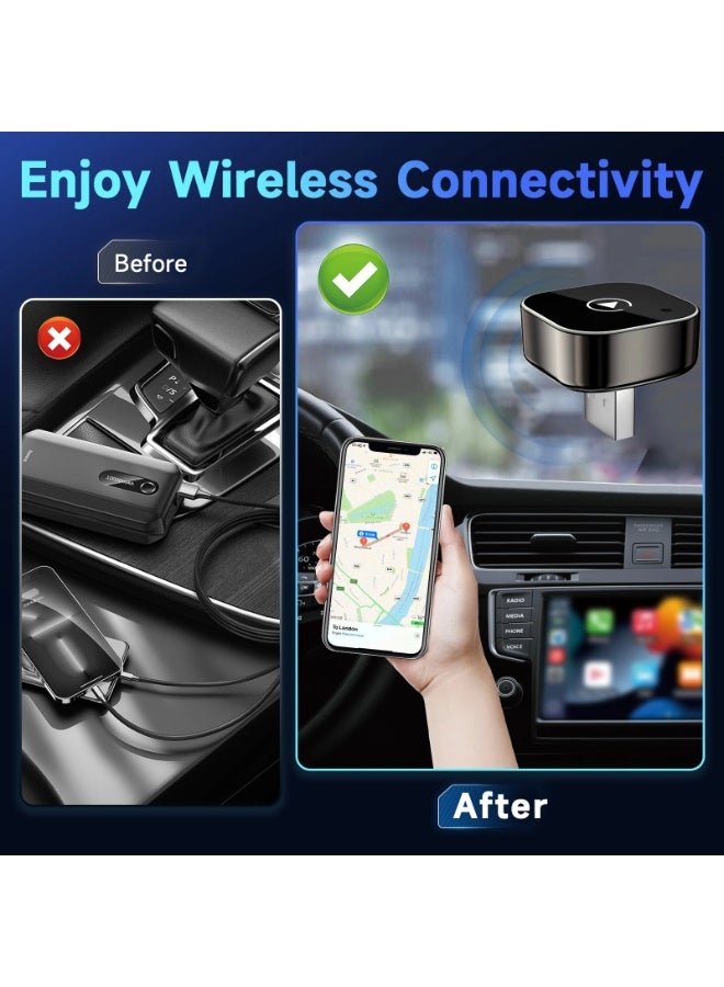 VOMO Wireless CarPlay & Android Auto Dongle, Fast Auto-Connect, Compact Plug & Play for iPhone/Android, USB/USB-C, No Delay - Image 4